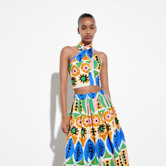 Zara Tops - Zara Printed Halter Top